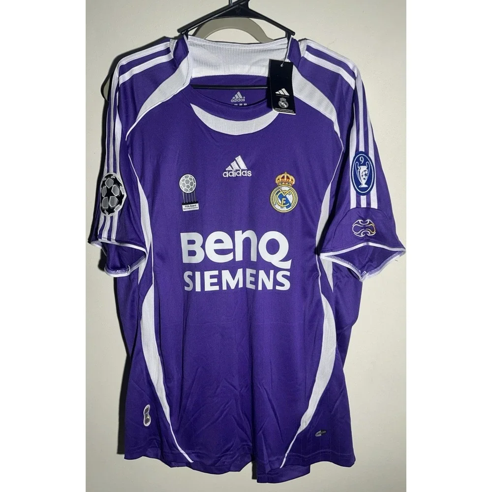 Adidas Real Madrid 06/07 Benq Siemens Men's XL Purple Third Kit Union FC #7 NWT